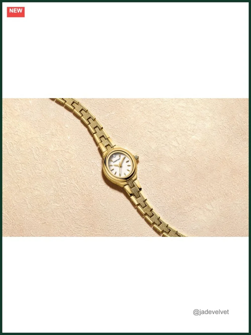 Womens Retro Goldtone Oval Watch Japanese Quartz Bracelet Gift